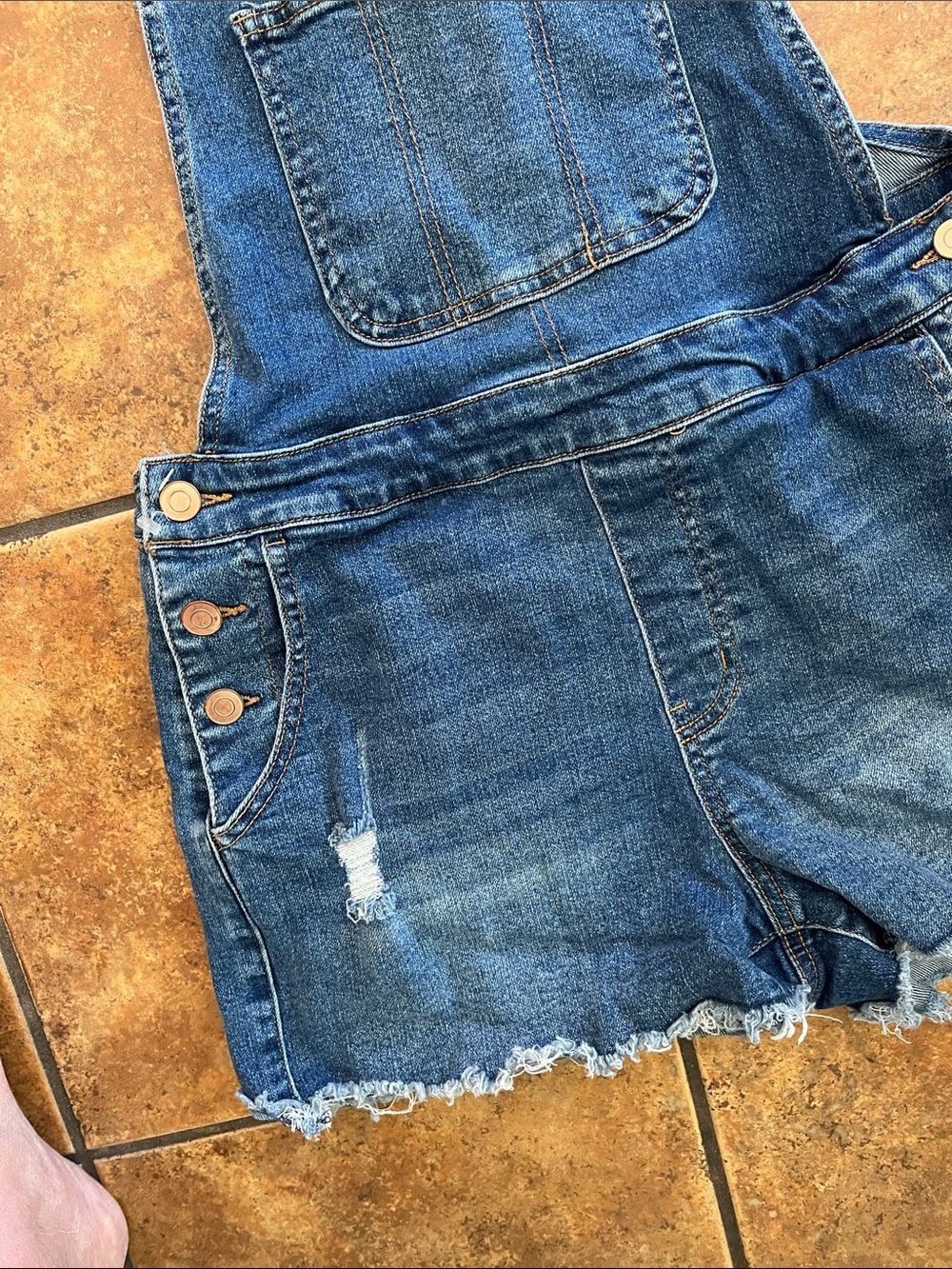 No Boundaries Denim Shortalls, Size S (3-5)